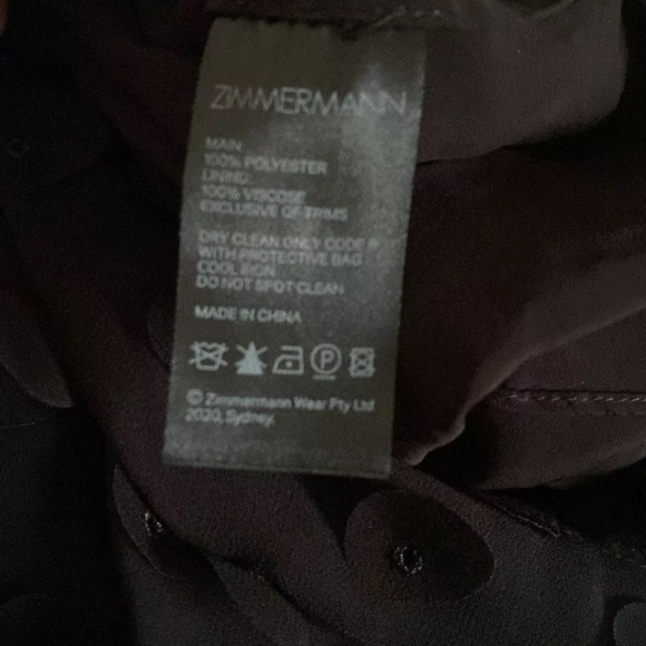 Zimmermann Textured Slip Dress Black Appliqué V Neck Wedding Goth Size 0‎ US 4 - Picture 9 of 10